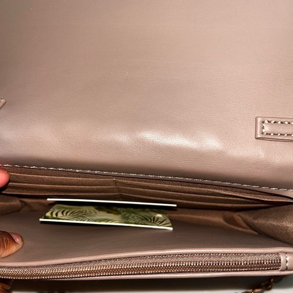 Badgley Mischka Taupe Quilted Crossbody Bag - Picture 5 of 8